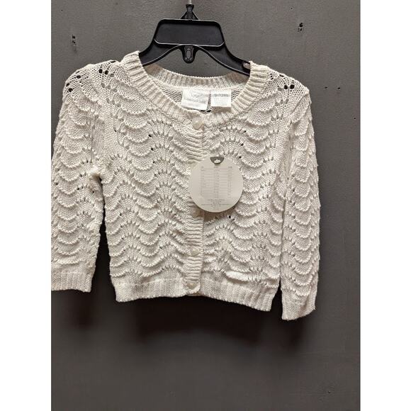 Koala Kids Other - Koala Kids Size 9-12 Months White ButtonUp Sweater Knit Cotton Blend Childs